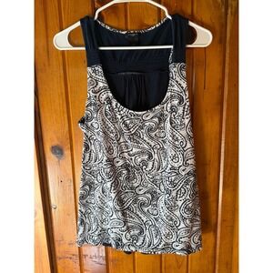 Ann Taylor Loft Paisley Tank Top Sleeveless Scoop Neck Casual Woman's Size Large